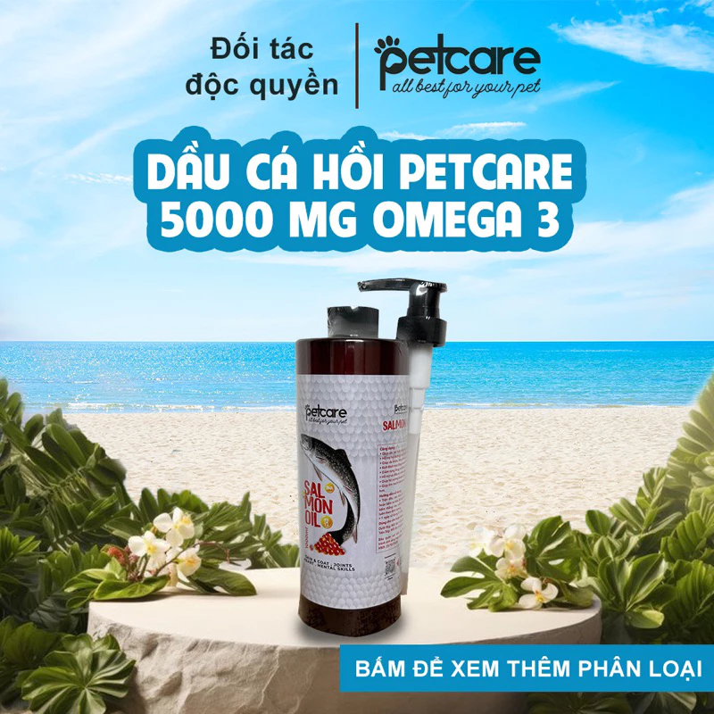 Tinh Dầu Cá Hồi PetCare ( 5000MG OMEGA 3 ) 100ml đang được đối chiếu cho người mua tại Việt Nam