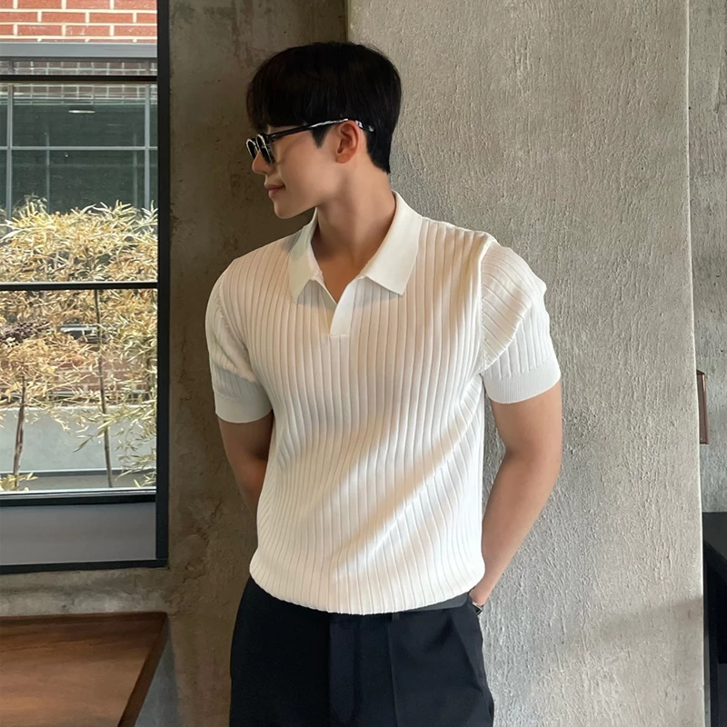 Áo Polo Cổ V Dệt Kim Cao Cấp Phong Cách Hàn Quốc NOIRWEAR TOP 005