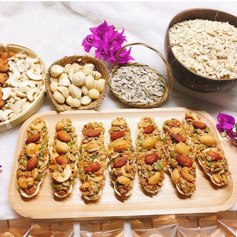 Bánh thuyền siêu hạt ăn kiêng, bánh thuyền mix hạt dinh dưỡng Annut ăn kiêng - Túi 500g