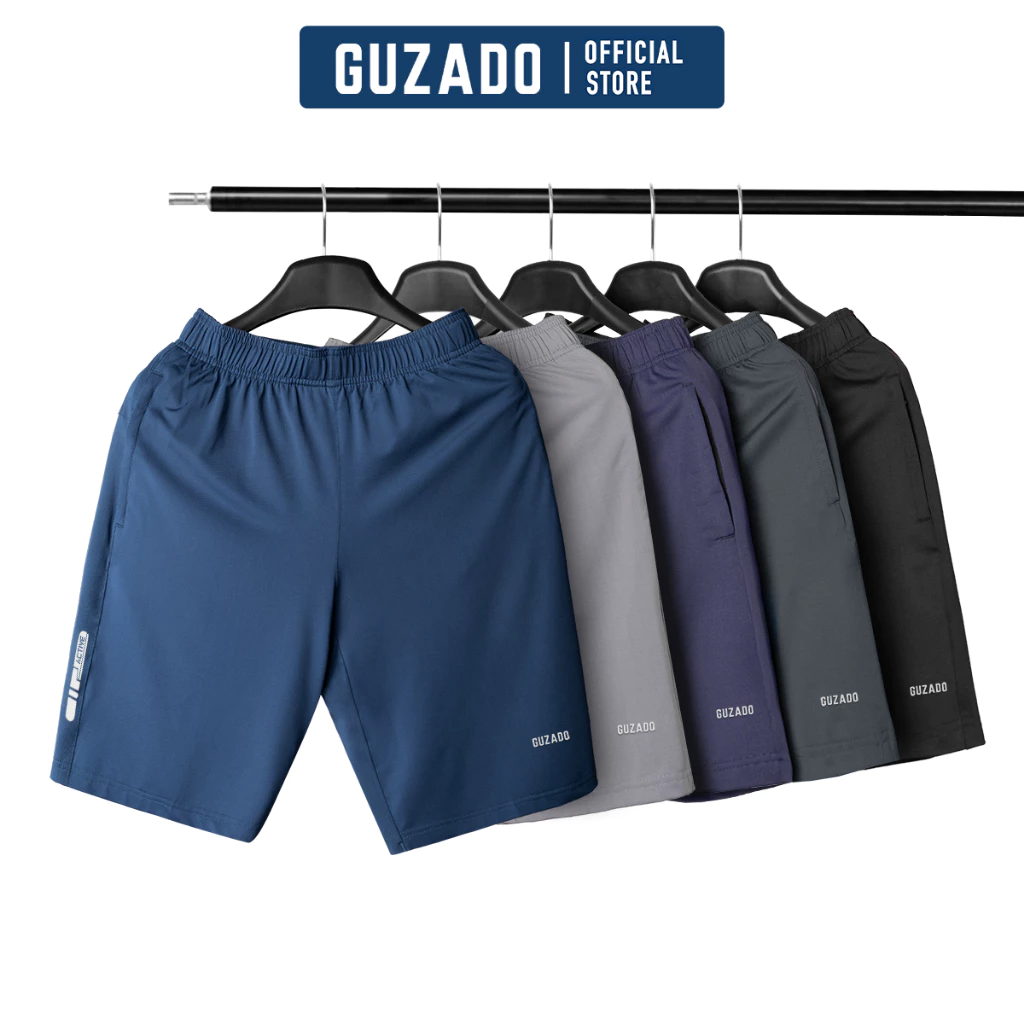 Quần đùi nam Guzado mẫu short vải thun lạnh SIÊU CO GIÃN,thoáng mát vận động thoải mái GSR02