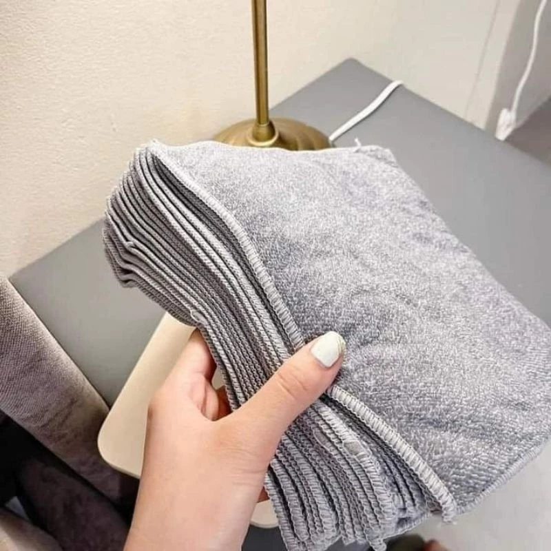 Sét 40 Khăn lau Bếp 2 Mặt Màu Xám Siêu Thấm Hút, Mềm Mịn, Đa Năng Hàng Chuẩn