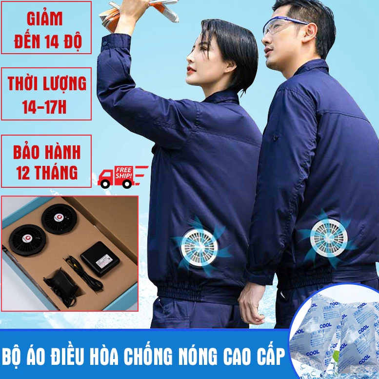 Áo điều hòa NHẬT BẢN CHÍNH HÃNG PIN 50000 MAH - 74000 MAH QUẠT 18V- 9 CÁNH SIÊU MÁT