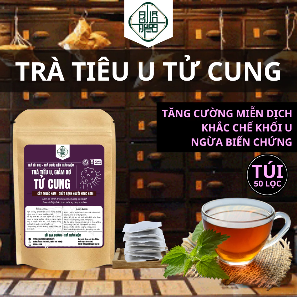 Trà Tiêu Nang Giảm Xơ Tử Cung Bội Lan Đường -Trà Ấm Tử Cung,U Xơ,Cổ Tử Cung, Sâm Bố Chính, Trinh Nữ