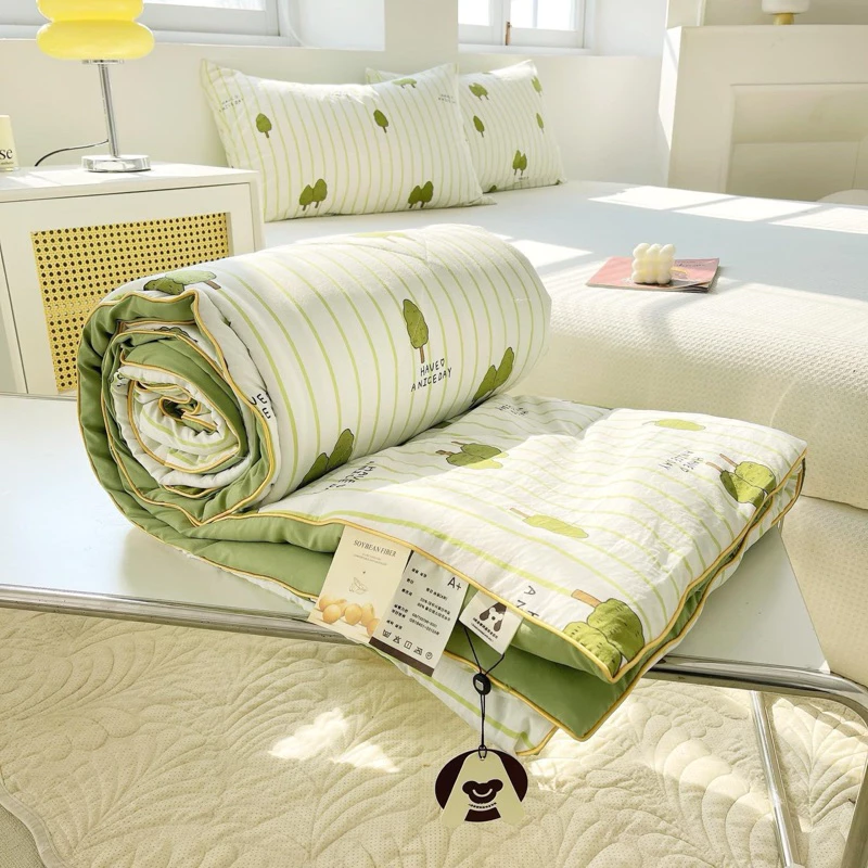 Chăn đũi hè cotton hàn chần bông xơ đậu lành viền kiểu mới 2m2x2m , chăn đũi xơ đậu nành mềm mịn thoáng mát mát