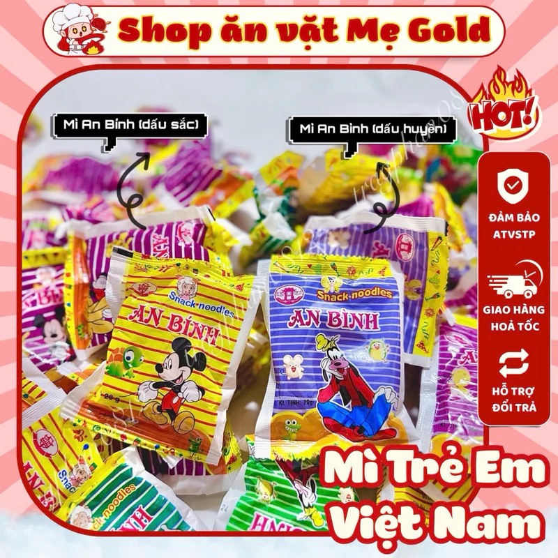 Combo mì tôm trẻ em ăn liền, mì trẻ em (gói 20g)