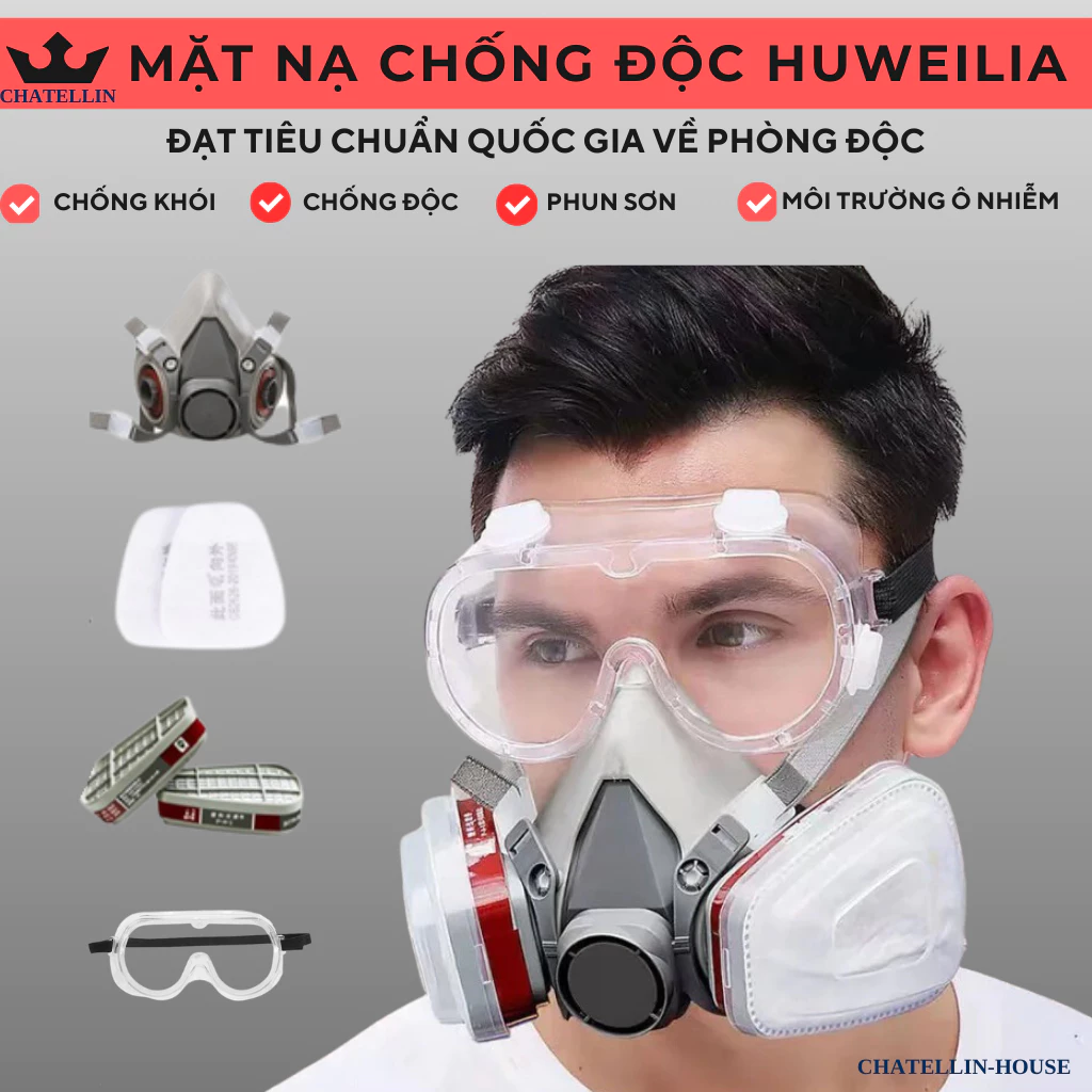 Mặt Nạ Phòng Độc, Phòng Khói Đám Cháy, Mặt Nạ Sơn ,Phun Trừ Sâu, Môi Trường Độc Hại, Bụi Ximăng