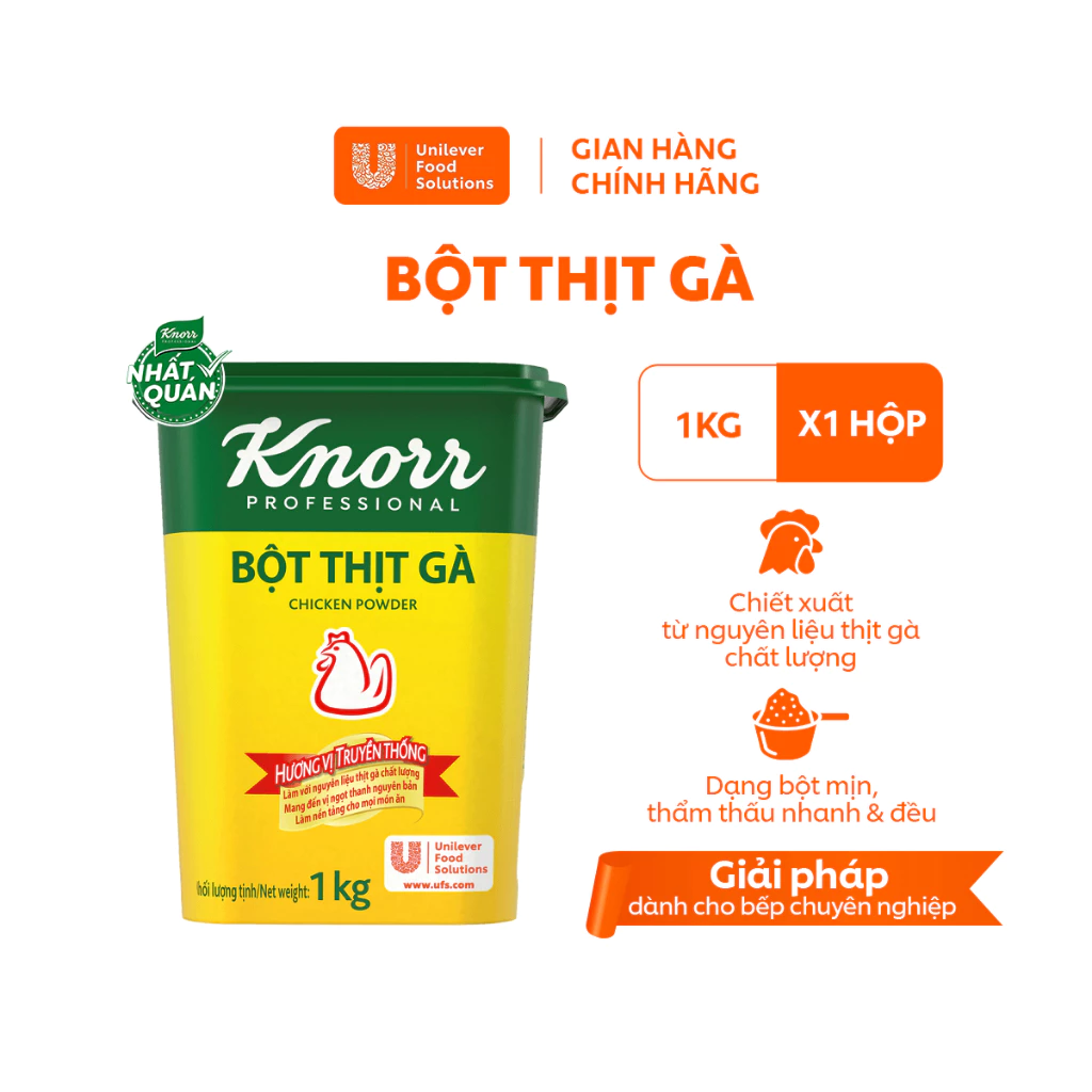 Bột Thịt Gà Knorr Professional 1kg - Chuyên Dùng Cho Nấu Ăn