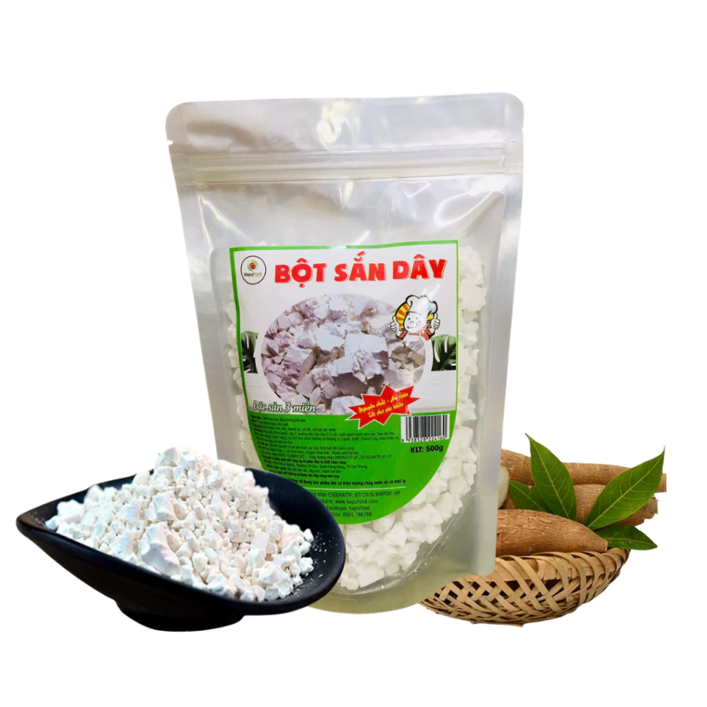 Bột sắn dây giúp giải cảm, chống say nắng, làm đẹp da, làm mờ tàn nhan, chống đói, 100% thiên nhiên