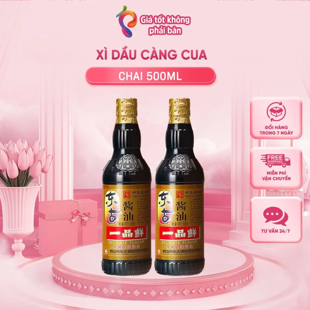 Combo 2 chai Xì dầu càng cua Nhất Phẩm Tiên 500ml chuẩn nội địa Trung--Nước Tương Hảo Hạng,Ướp Thịt Kho Đậm Đà, Chấm