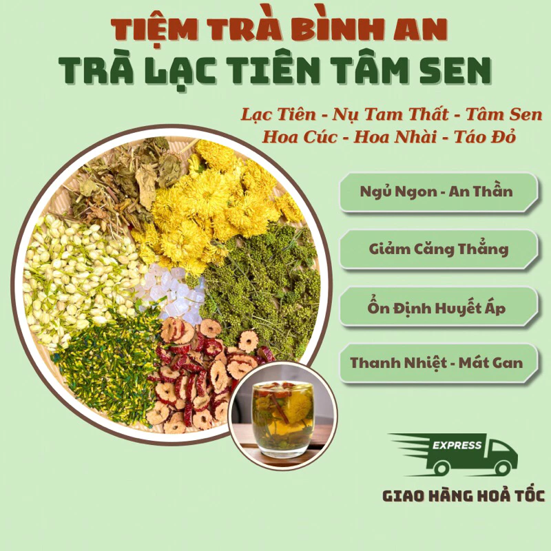 Trà Lạc Tiên Tâm Sen Bình An, Giúp Ngủ Ngon An Thần, Giảm Căng Thẳng Mệt Mỏi, Ổn Định Huyết Áp, Thanh Nhiệt Mát Gan