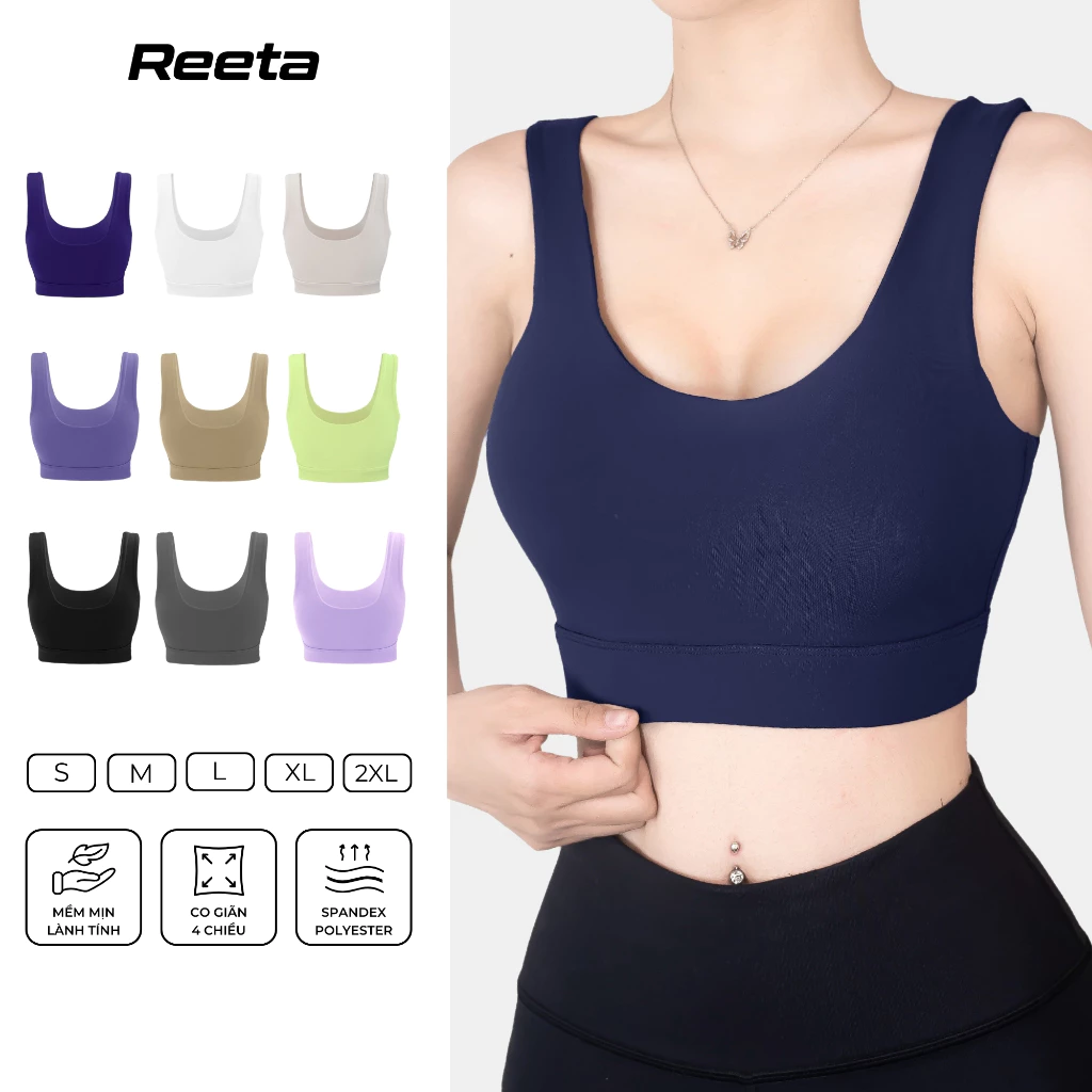 Áo Bra Thể Thao Nữ Có Mút Ngực Reeta Basic Tập Gym,Yoga Nhiều Màu Chất Vải Co Giãn,Thoáng Khí - A027