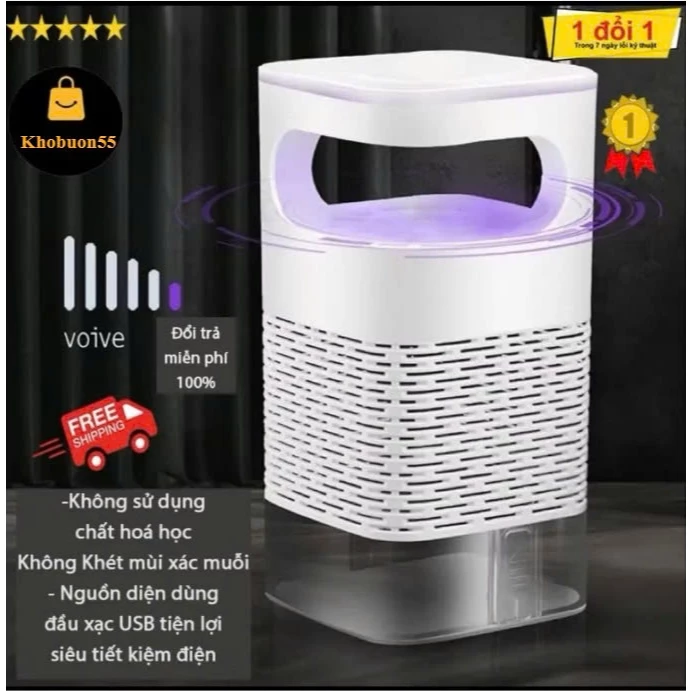 Đèn Bắt Muỗi Diệt Côn Trùng Công Nghệ Cao - Máy Bắt Mỗi Kiêm Đèn Ngủ Có Cổng Sạc USB Khobuon55