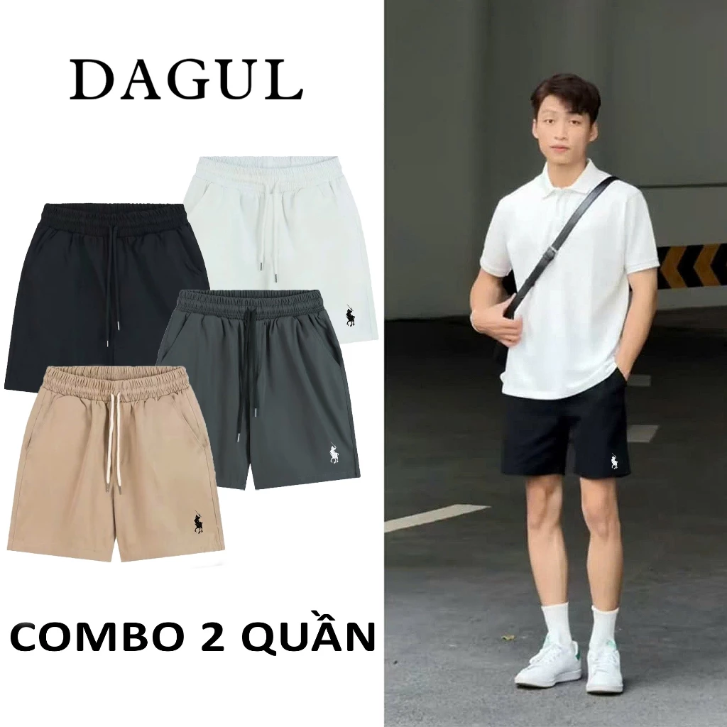 (M-56) DAGUL quần short kaki DÙ nam nữ thêu HÌNH NGỰA chất liệu mềm mại mặc thoáng mát