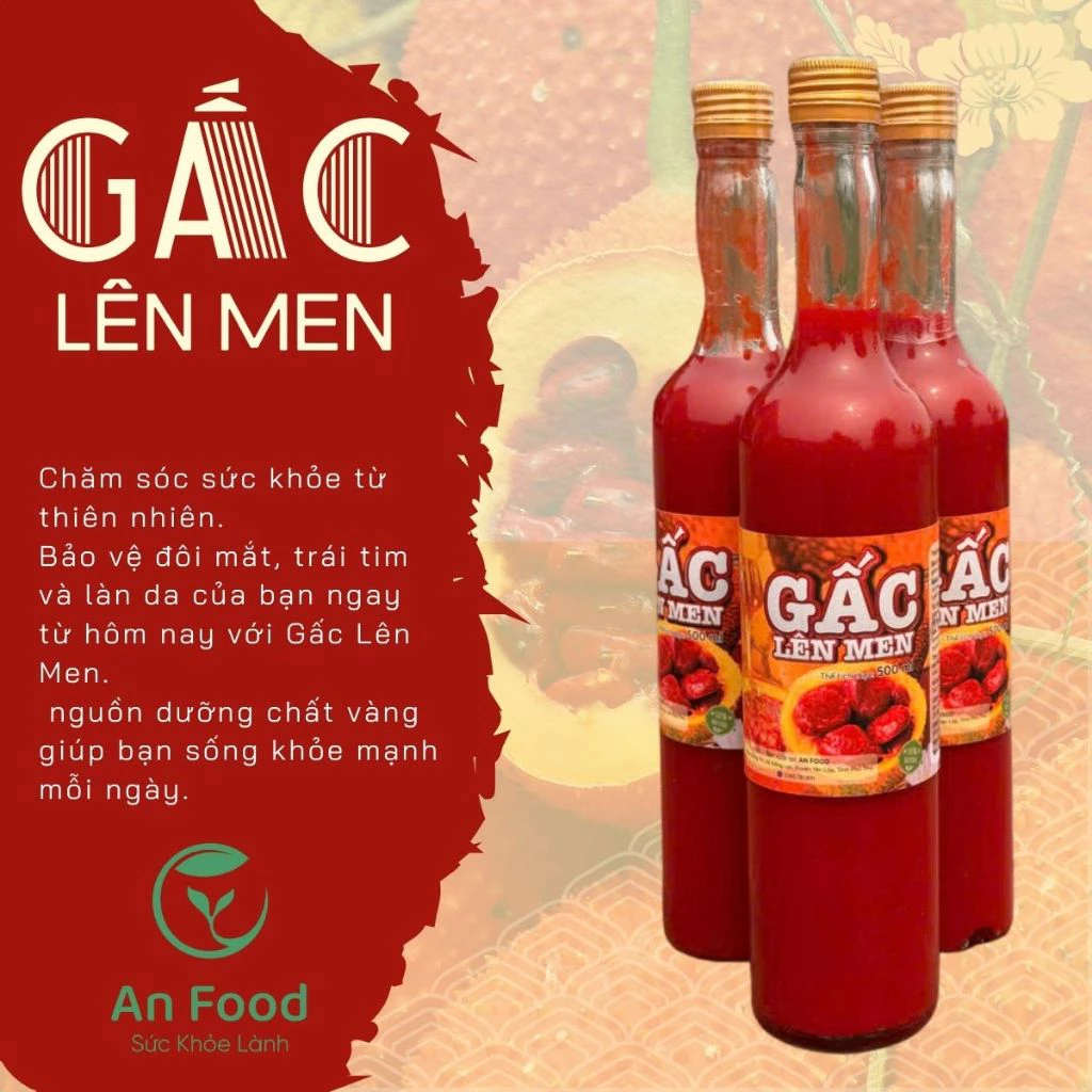 Gấc Lên Men Nguyên Chất - Giàu Dinh Dưỡng, Hỗ Trợ Sức Khỏe, Đẹp Da - Hũ 500ml