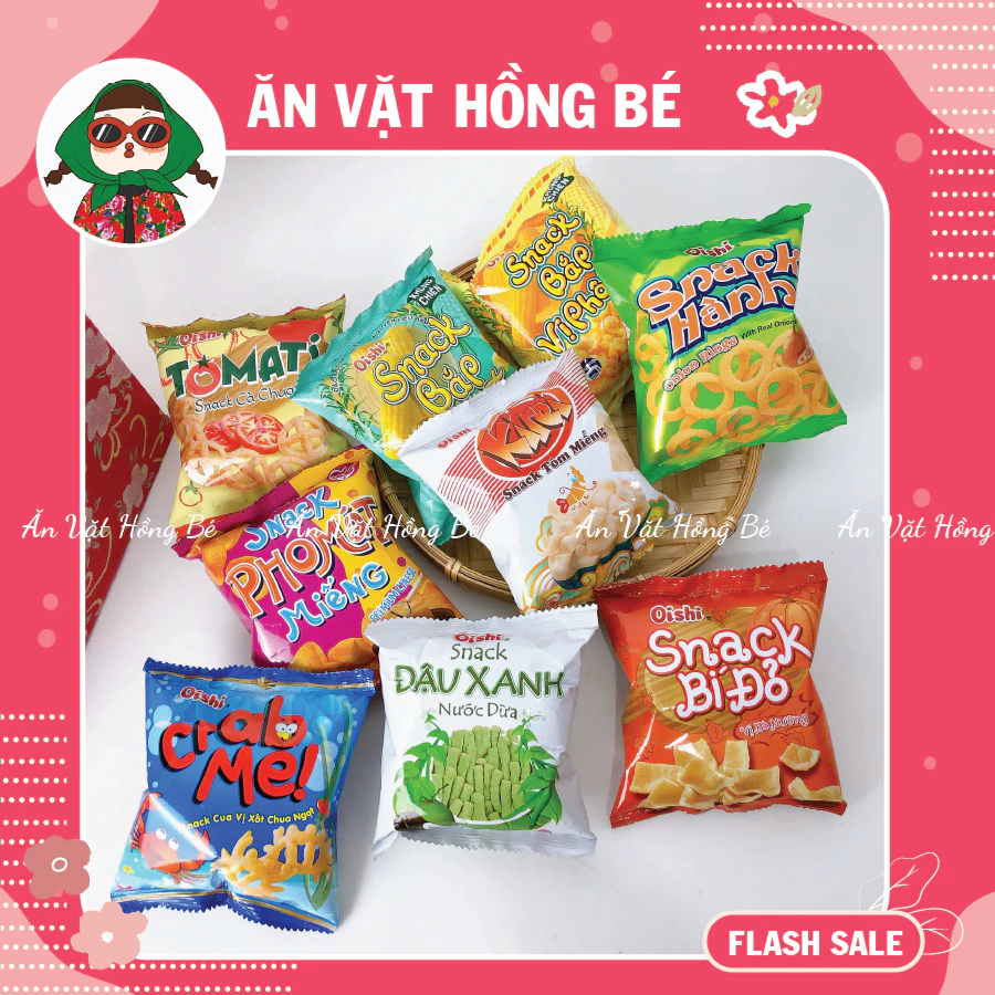 [50 GÓI TỔNG HỢP] Snack bim bim oishi [GÓI MINI 6G ] chính hãng, đồ ăn vặt