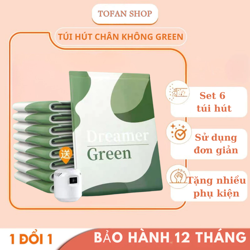 SET 6 TÚI HÚT CHÂN KHÔNG GREEN CẤT CHĂN, QUẦN ÁO TIỆN LỢI
