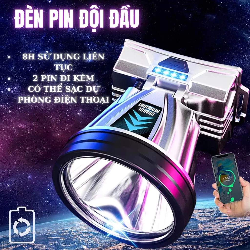 Đèn Pin led Đội Đầu Siêu Sáng Chiếu Sáng Chuyên Dụng Cho Chạy Bộ / Cắm Trại
