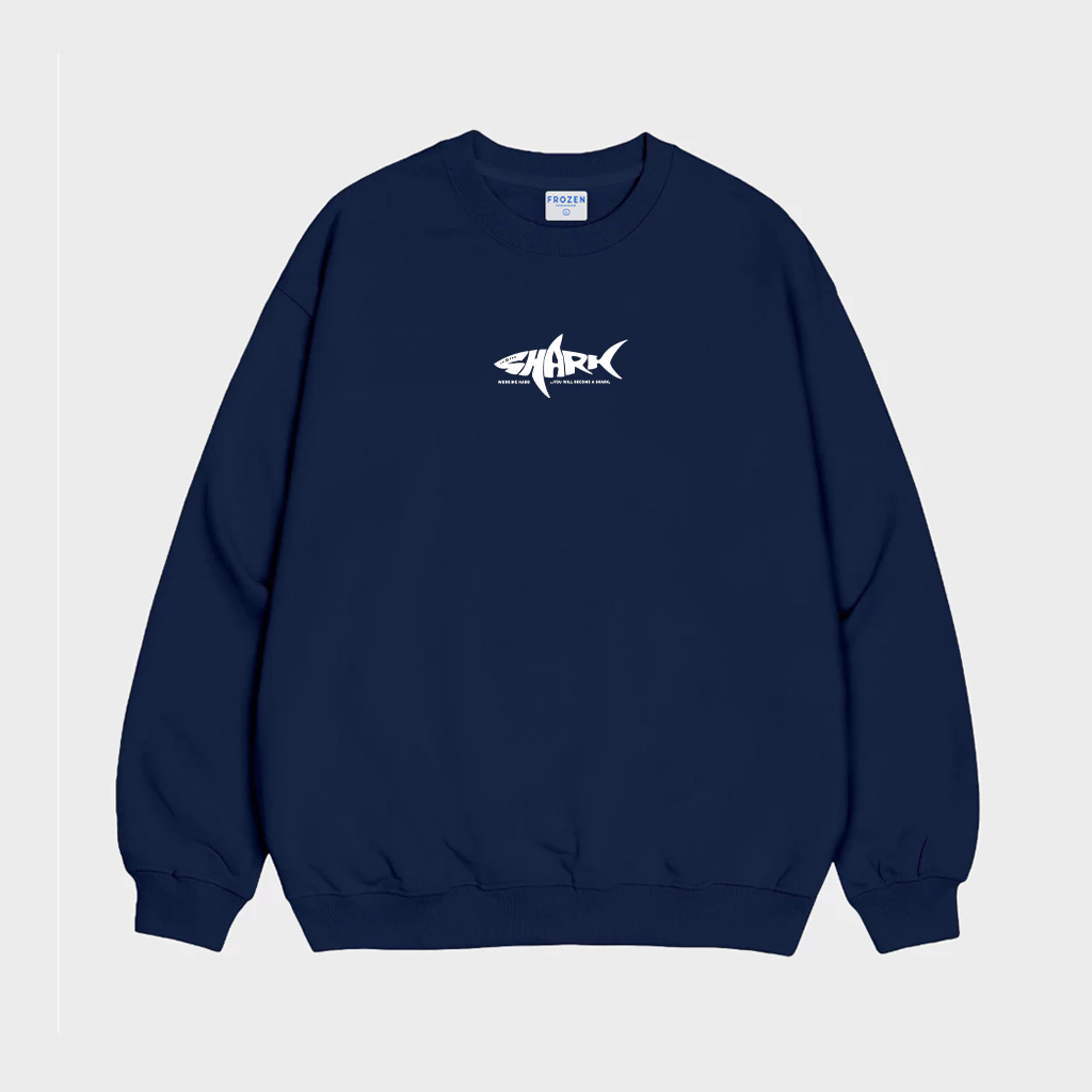Áo Sweater Frozen Shark Nỉ Nỉ Bông Cotton 100% Unisex Local Brand