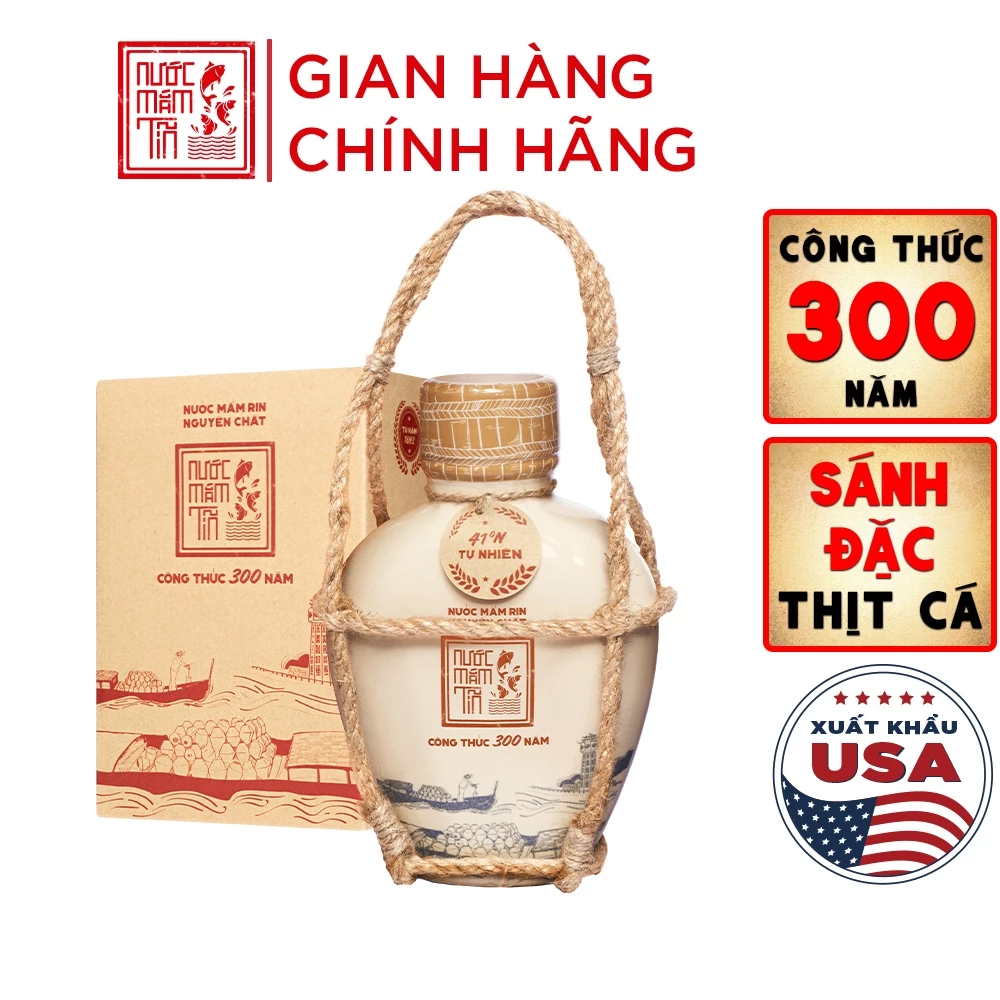 [Bán chạy nhất] Nước mắm Tĩn nhãn xưa độ đạm 41N 500ml rin nguyên chất truyền thống sạch không chất bảo quản