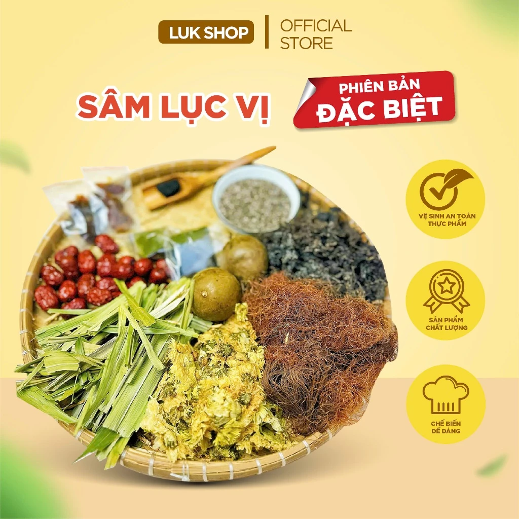 Set Sâm Lục Vị Thanh Nhiệt Set ĐẶC BIỆT nhiều nguyên liệu Tốt Cho Sức Khỏe - Nấu Được 10 Lít