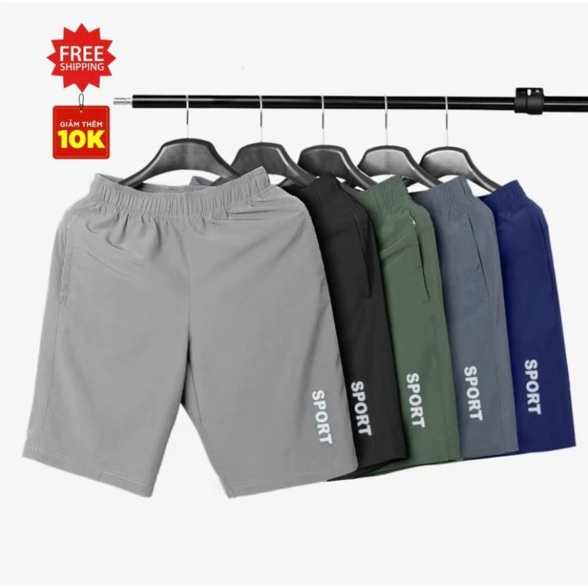 Combo 5 quần short Spost nam Chất liệu vải gió lụa thoáng mát