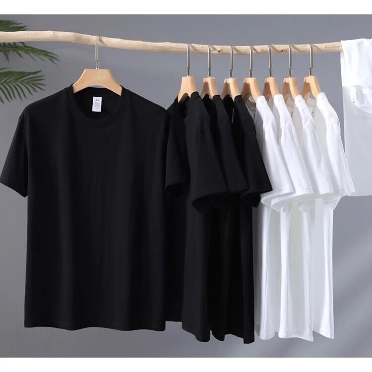 Áo Thun Trơn COTTON LẠNH BASIC CO DÃN 4 CHIỀU ĐEN TRẮNG XÁM XANH cổ tròn. Size từ 40kg đến 100kg. Mặc rất dày dặn thoán