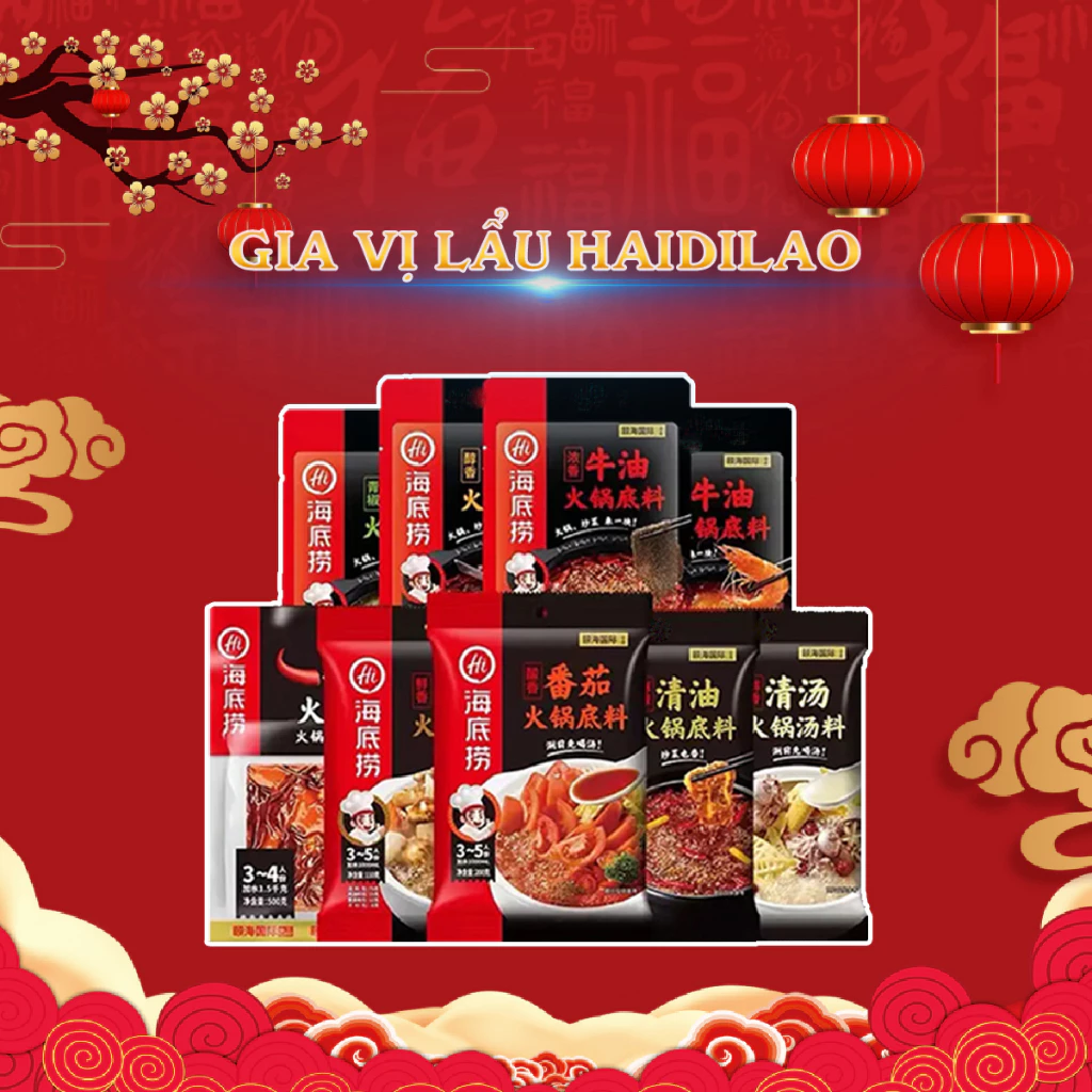 Gia Vị Lẩu Haidilao Vị Tê Cay - Cốt Lẩu Tứ Xuyên có Sẵn Nhiều vị Date Mới - Giao Ngay Trong 2H