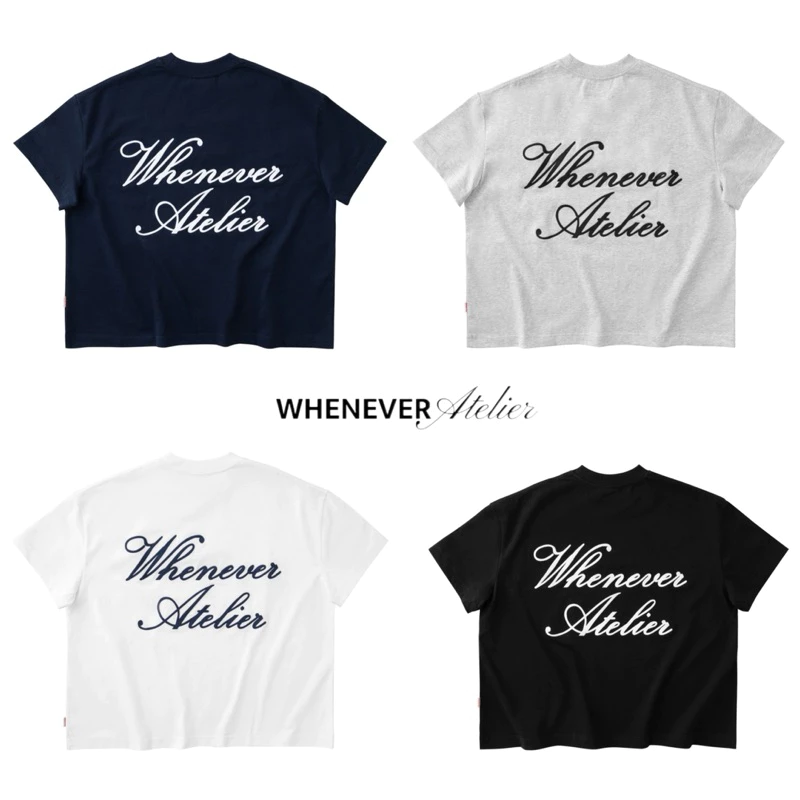 Áo Thun WHENEVER SS25 EMBROIDERED LOGO Thêu Trước Và Sau Áo (Tặng túi vải Whenever)