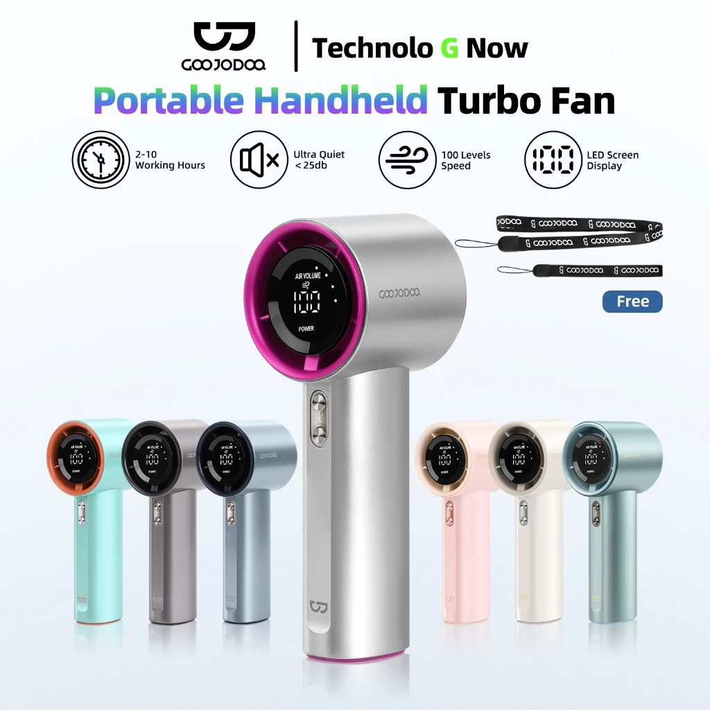 Bảo hành 6 tháng Quạt mini GOOJODOQ 100 tốc độ gió có thể điều chỉnh màn hình kỹ thuật số cầm tay
