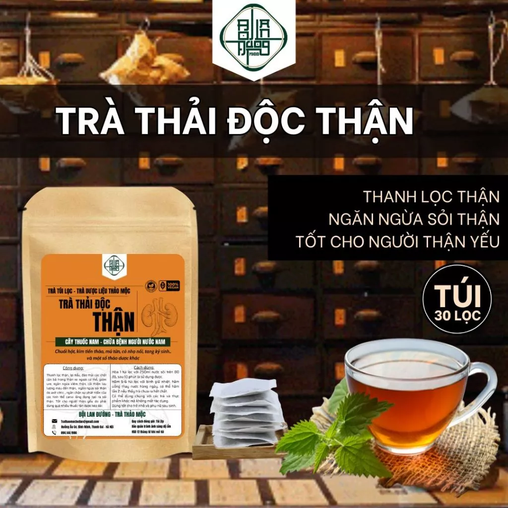 Trà Thải Độc Thận - Bội Lan Đường - V.iêm Thận Tiết Niệu, Sỏi Thận, Phục Hồi Thận -Túi 50 lọc