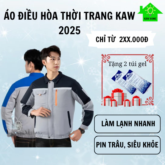 Áo điều hòa KAW Công nghệ Nhật Bản 2025-Làm lạnh nhanh, Chống nắng, Chống UV-TẶNG 2 TÚI GEL GIỮ LẠNH