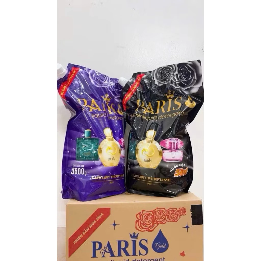 COMBO 2 TÚI tổng 7,2kg Nước giặt xả paris đậm đặc, giặt sạch hương nước hoa, an toàn không hại da tay