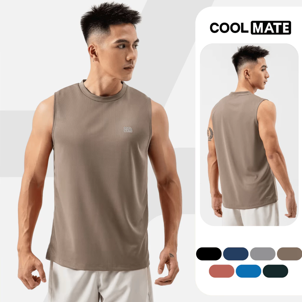 Áo sát nách Sleeveless tanktop thể thao Active Essentials thấm hút tốt vải thoáng mát Coolmate đang được đối chiếu cho người mua tại Việt Nam