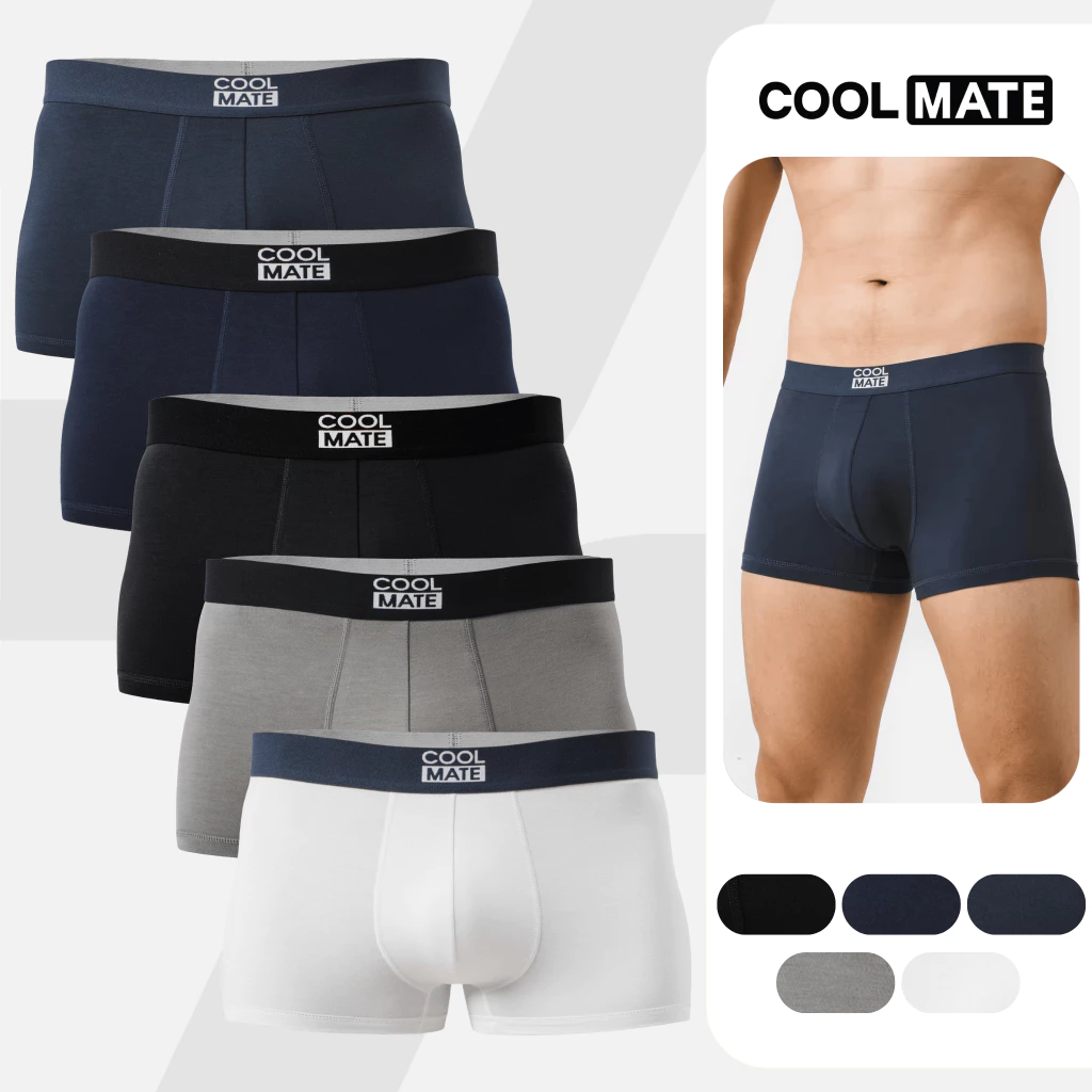 Combo 5 quần lót sịp nam trunk bamboo mềm mại, kháng khuẩn, thấm hút Coolmate [Màu ngẫu nhiên]