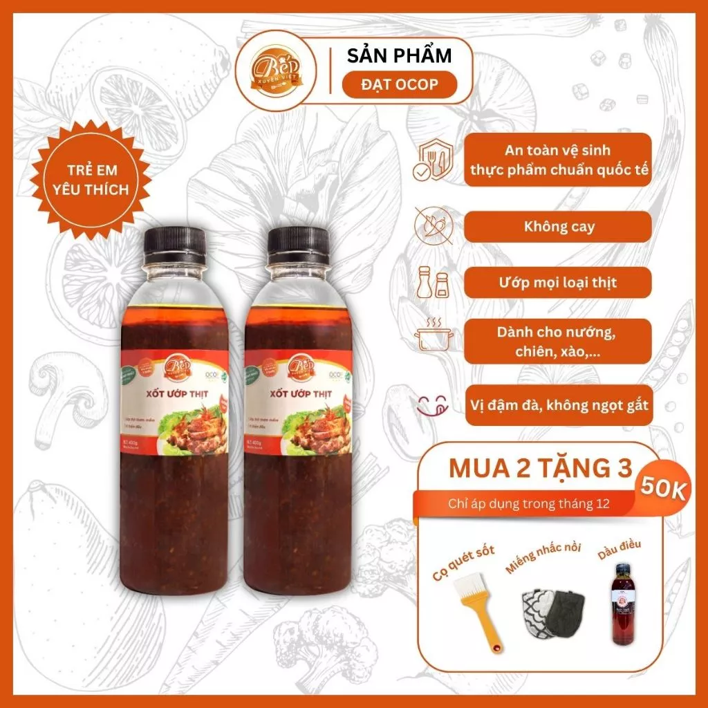 [BÁN CHẠY] Combo Sốt BBQ ướp thịt nướng | Xốt ướp & chấm ướp nướng heo, bò, hải sản đậm vị ,tiện lợi