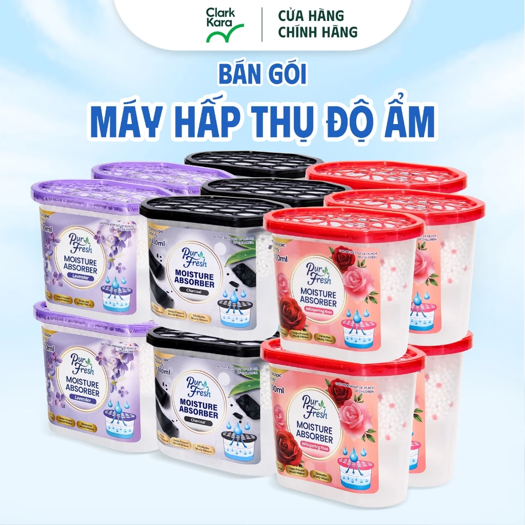 Thùng 16 Hộp Hút Ẩm Đa Năng PurFresh 600ml |Chất hút ẩm, chống nấm mốc và khử mùi