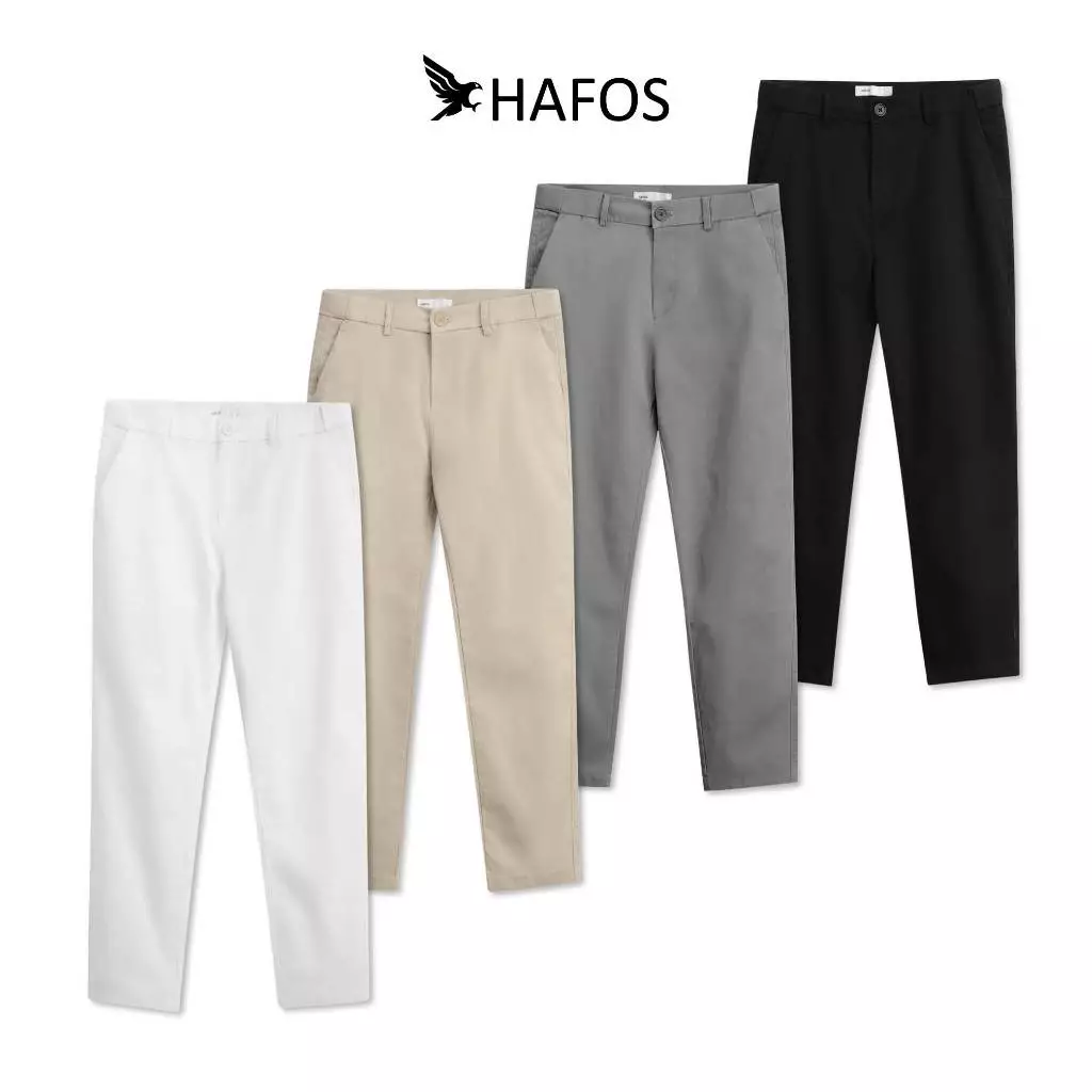 Quần dài kaki nam HAFOS lưng chun ẩn êm eo không siết bụng. Quần dài nam chất liệu kaki mềm thoải mái vận động