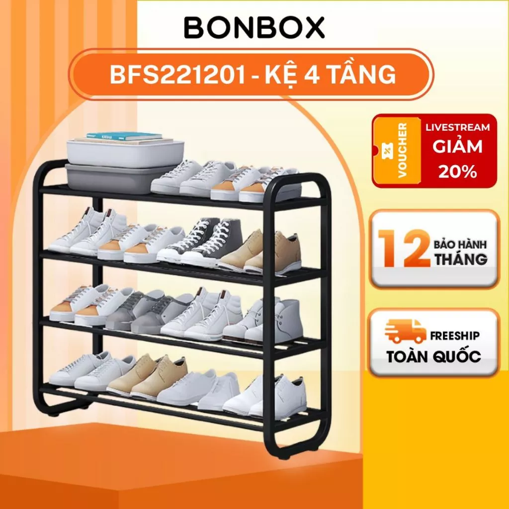 Kệ Để Giày, Kệ Dép 3,4,5 Tầng BONBOX BFS221201 Thông Minh Gọn Nhẹ Chắc Chắn Chịu Tải Lớn Không Rung Lắc Dễ Dàng Lắp Ráp