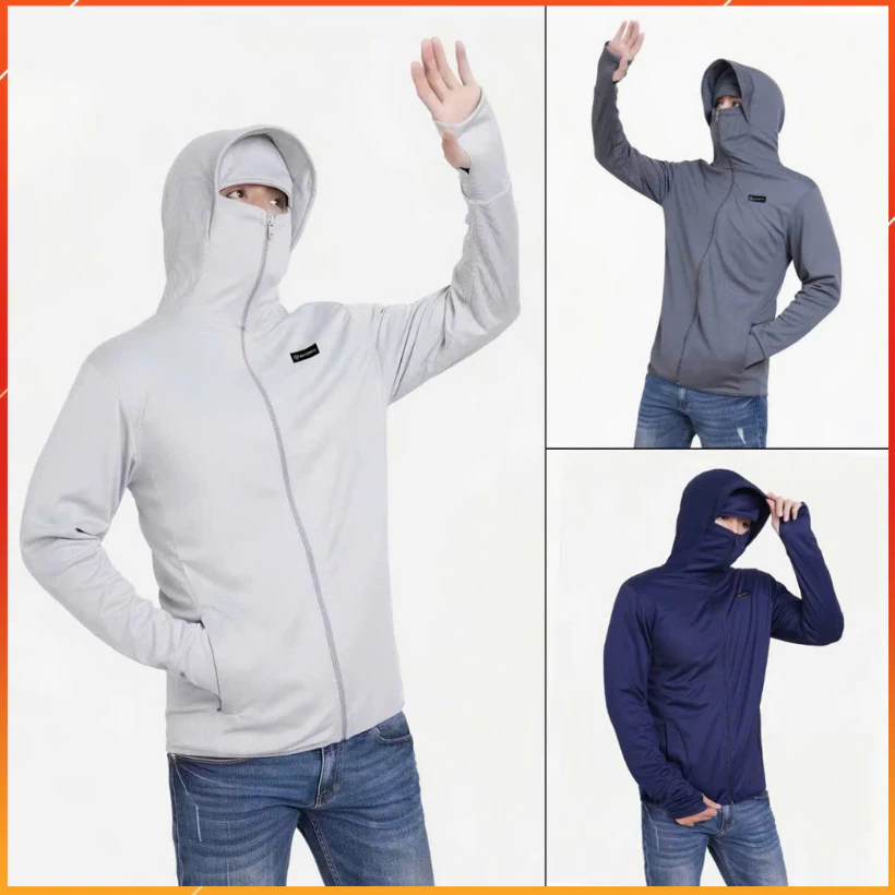 Áo Chống Nắng Nam Nữ 2 Lớp Có Che Chán,Mềm Mát Co Giãn Tốt,Chống Tia UV