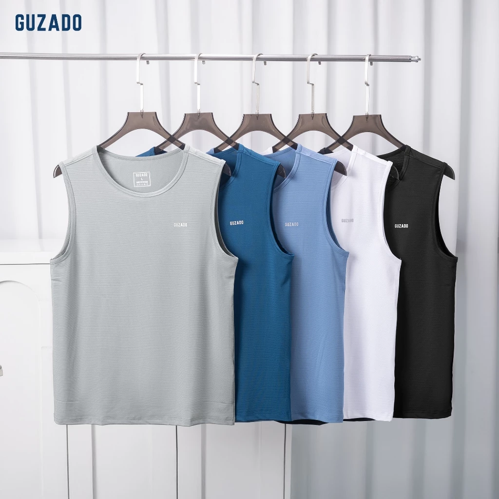 Áo Ba Lỗ Nam GUZADO Vải Coolmax Thông Hơi Thể Thao Mát Lạnh Thấm Hút Tốt Nhanh Khô GTT01