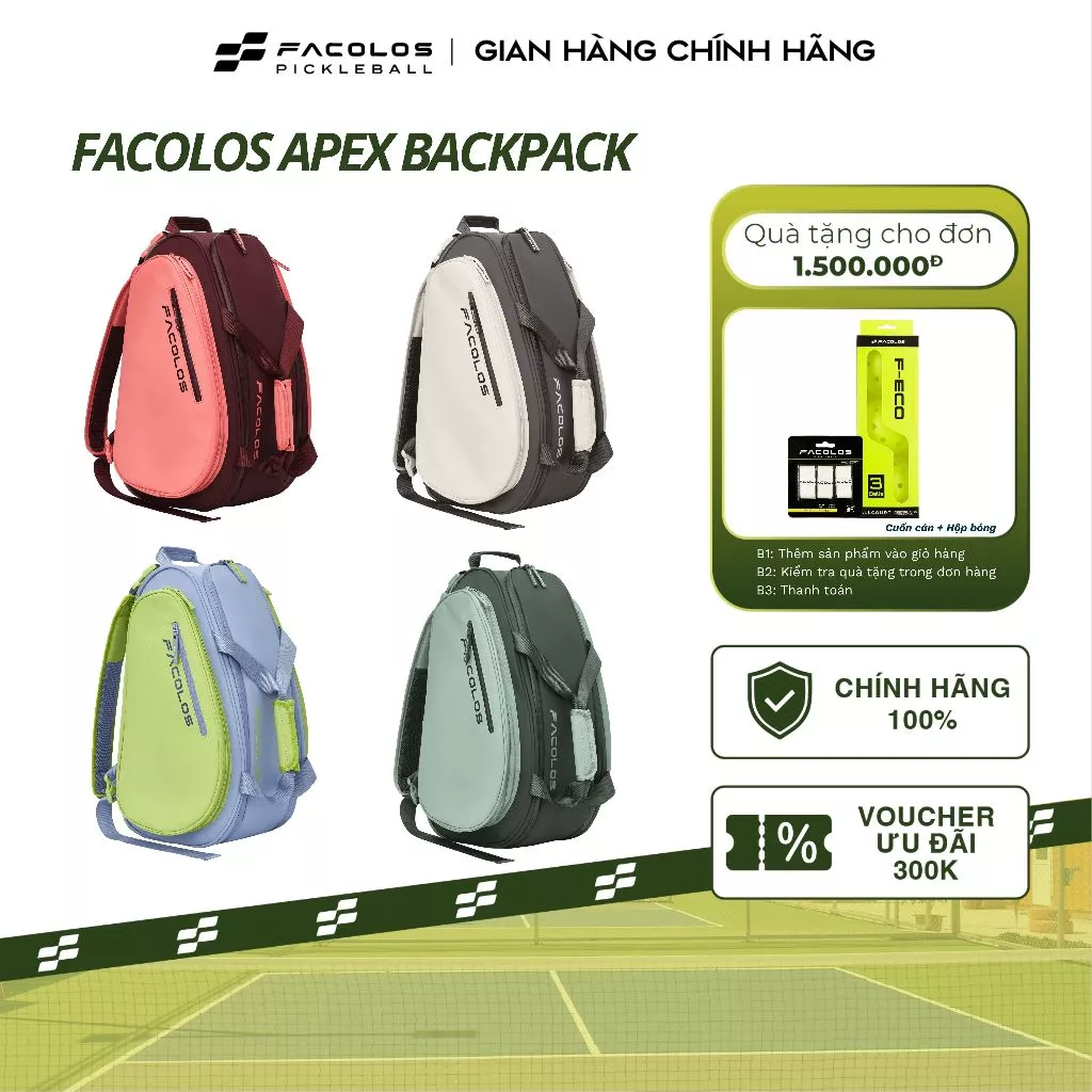 Balo thể thao Facolos Apex trẻ trung năng động với nhiều ngăn thông minh, chống nước, chống bám bụi