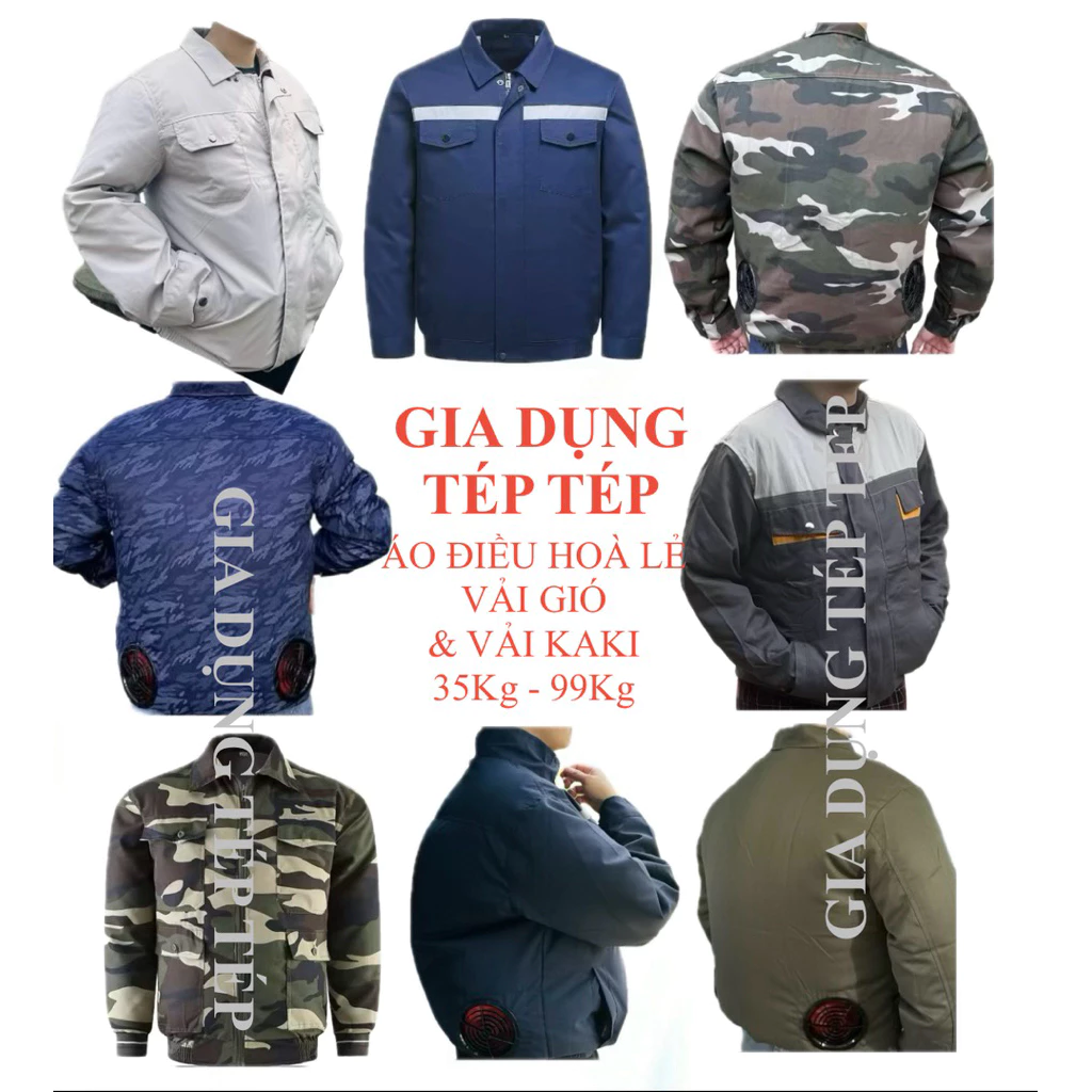 Áo Điều Hoà Quạt Gió (Combo 2áo +1 bộ phụ kiện pin quạt)