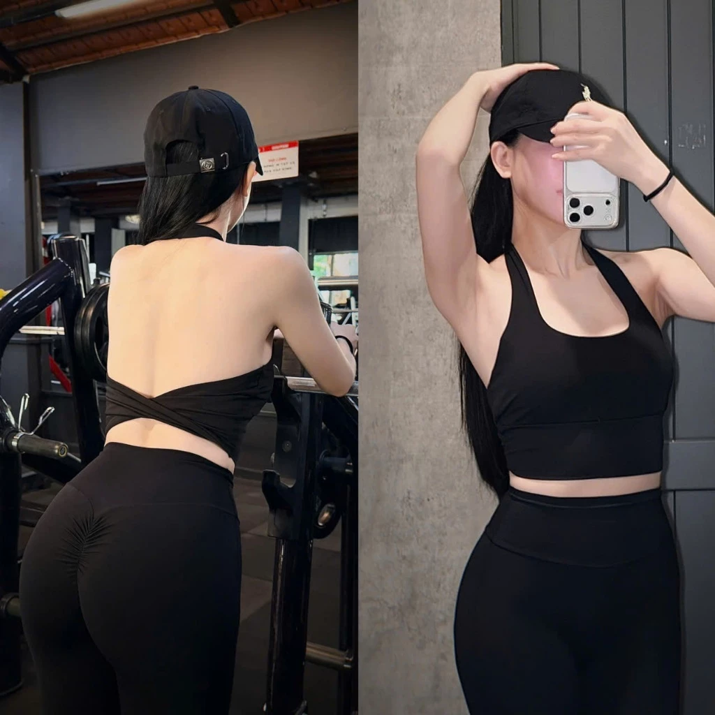 MIDORI SPORT - ÁO CROPTOP YẾM XOẮN LƯNG Y06 - POLLY THUN LẠNH - MÚT RỜI - THÍCH HỢP ĐI TẬP GYM , YOGA , AEROBIC