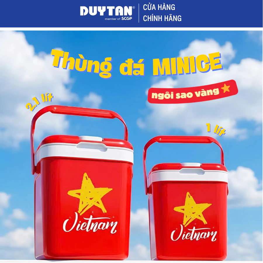 Thùng đá Minice 1 2.1 3L DUY TÂN nhựa PP, PU giữ nhiệt, bình giữ nhiệt mini quai xách, giải khát