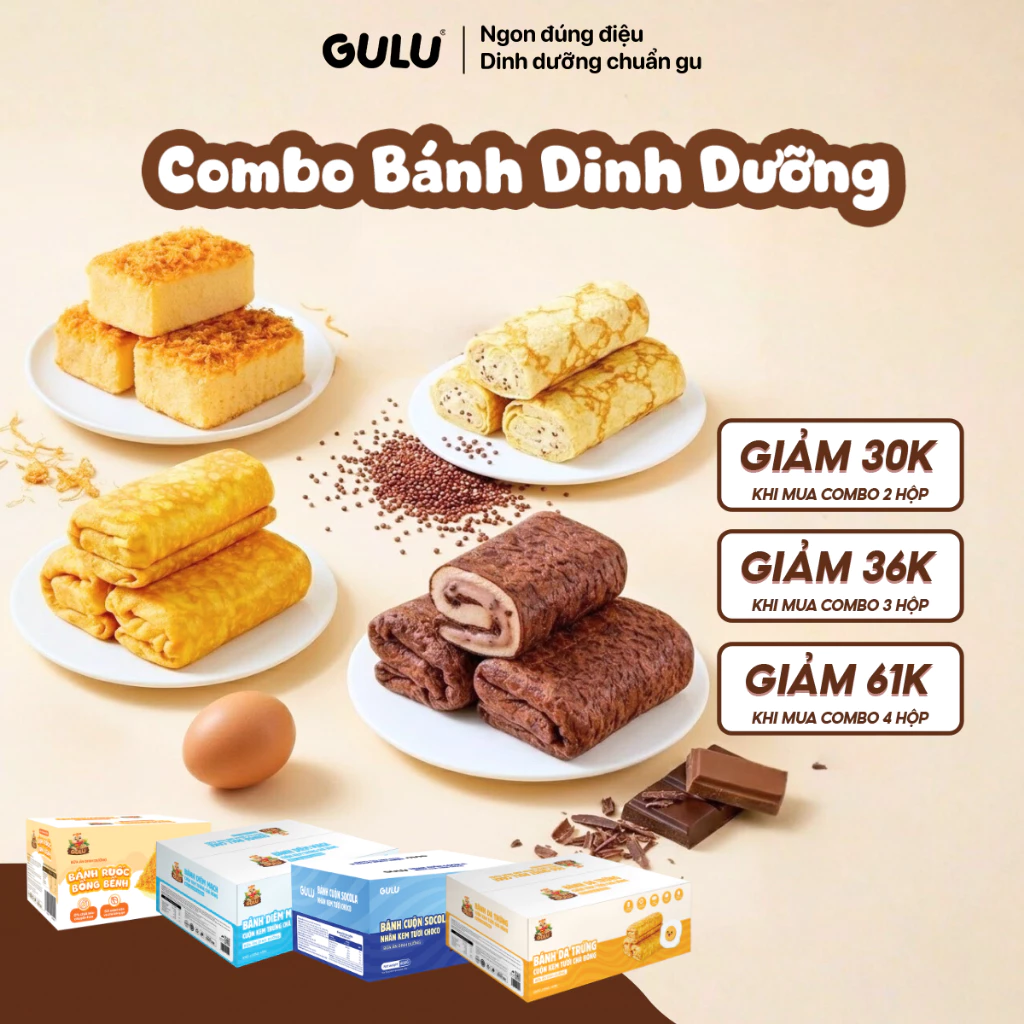 Bánh Da Trứng Cuộn Kem Tươi Chà Bông GULU FOODS