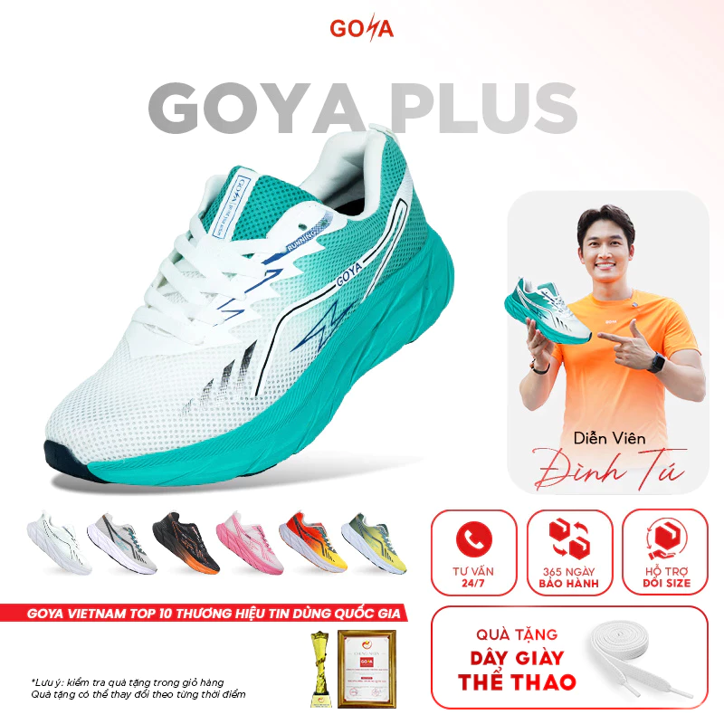 Giày thể thao chạy bộ nam nữ Goya Plus năm 2026 02T, siêu nhẹ, siêu êm nẩy vượt trội