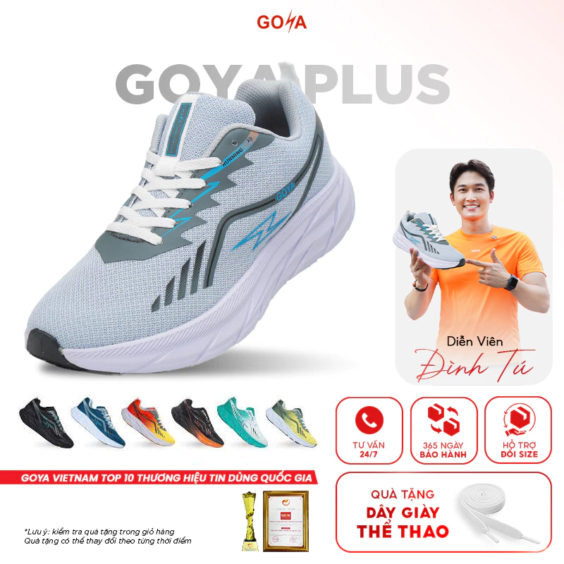 Giày thể thao chạy bộ nam nữ Goya Plus năm 2026 siêu nhẹ, siêu êm, chống trơn trượt, siêu thoáng khí