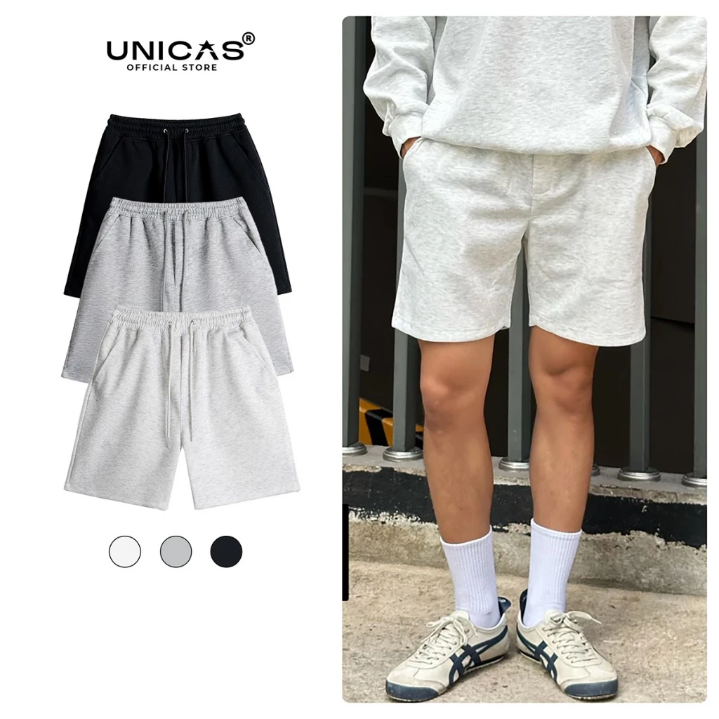 Quần Shorts Nỉ Trơn UNICAS Chất Vải Nỉ Không Xù Phù Hợp Cho Nam và Nữ Form Thể Thao Năng Động