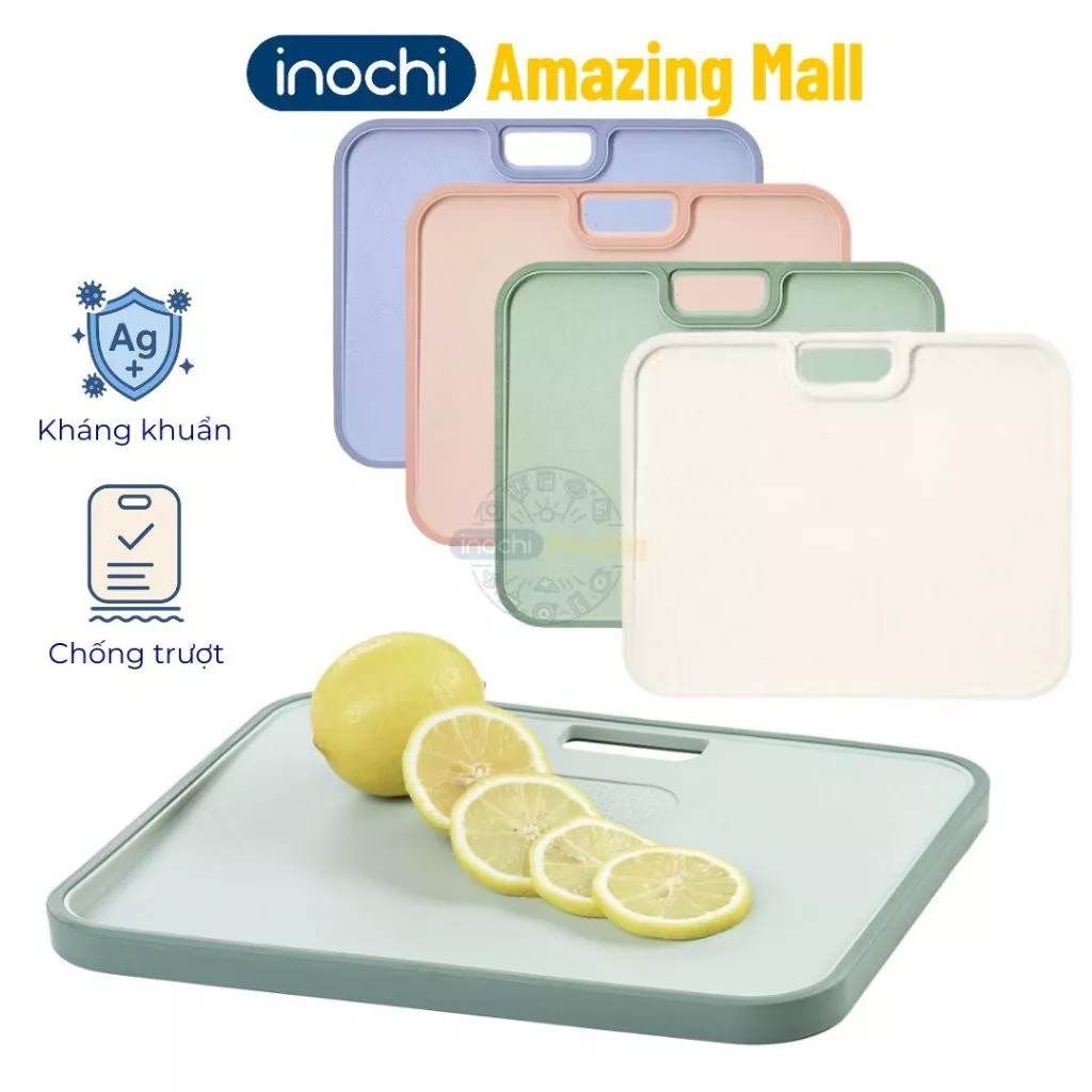 Thớt nhựa Inochi Yoko Kháng khuẩn chống trượt, dày dặn, sử dụng được cả 2 mặt Amazing Mall