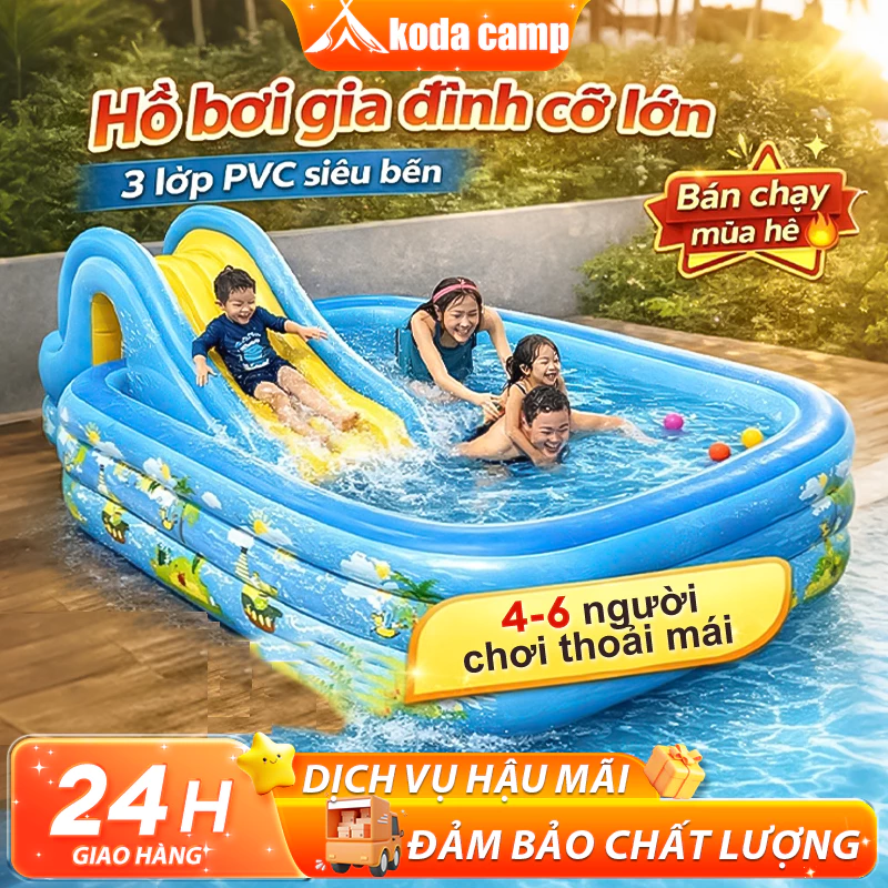 Bể bơi cho bé tại nhà,Bể bơi bơm hơi ngoài trời cho bé,Size lớn cho cả gia đình,kèm bơm,chất liệu dày bền
